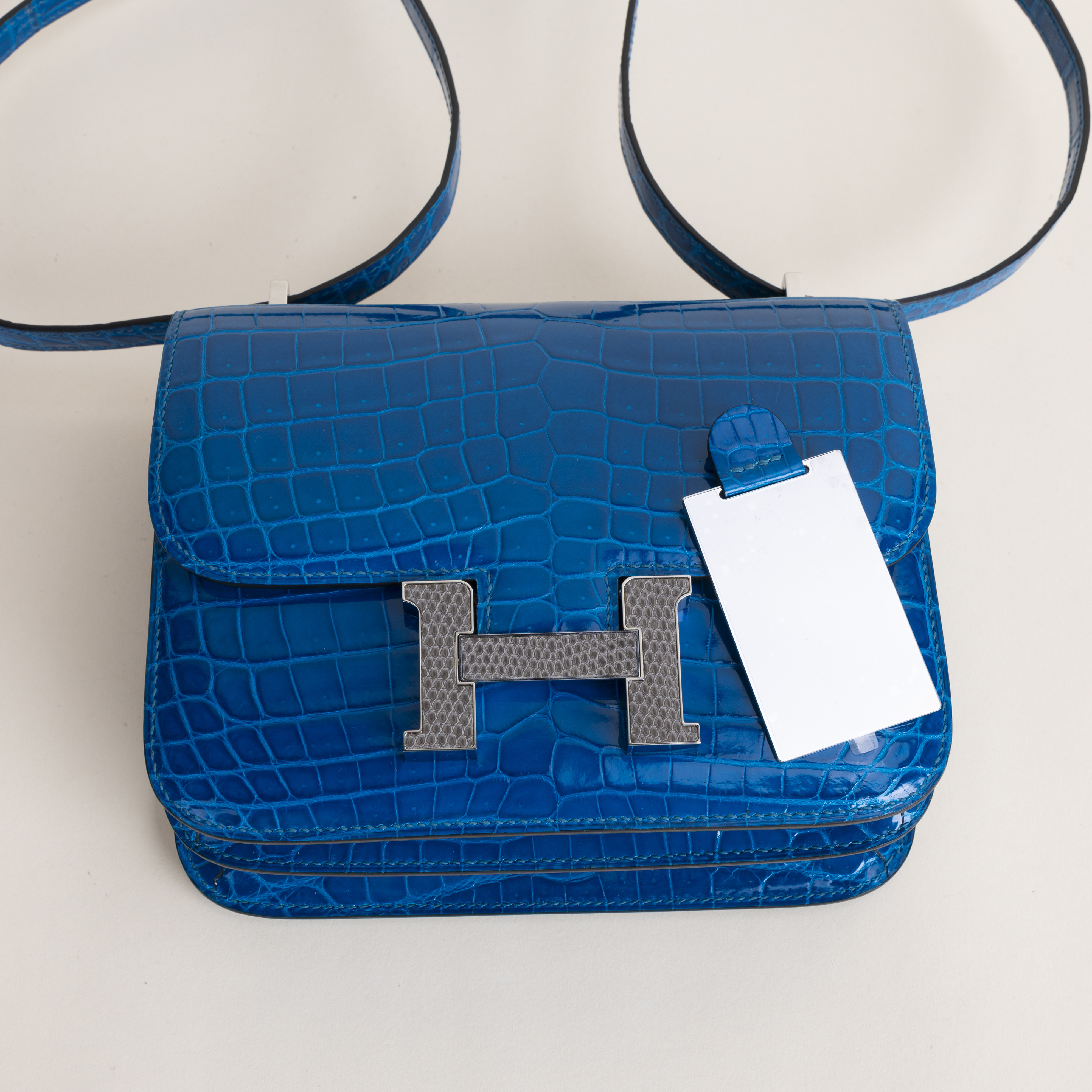 Constance 18CM Shiny Niloticus Crocodile 7W Blue izmir Gold