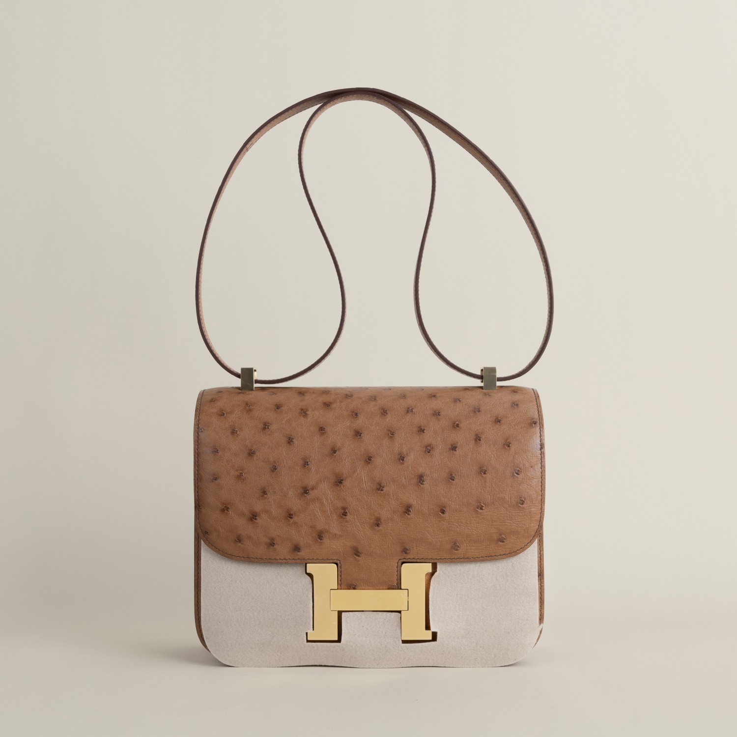Constance 24cm Ostrich 35 Cognac GHW