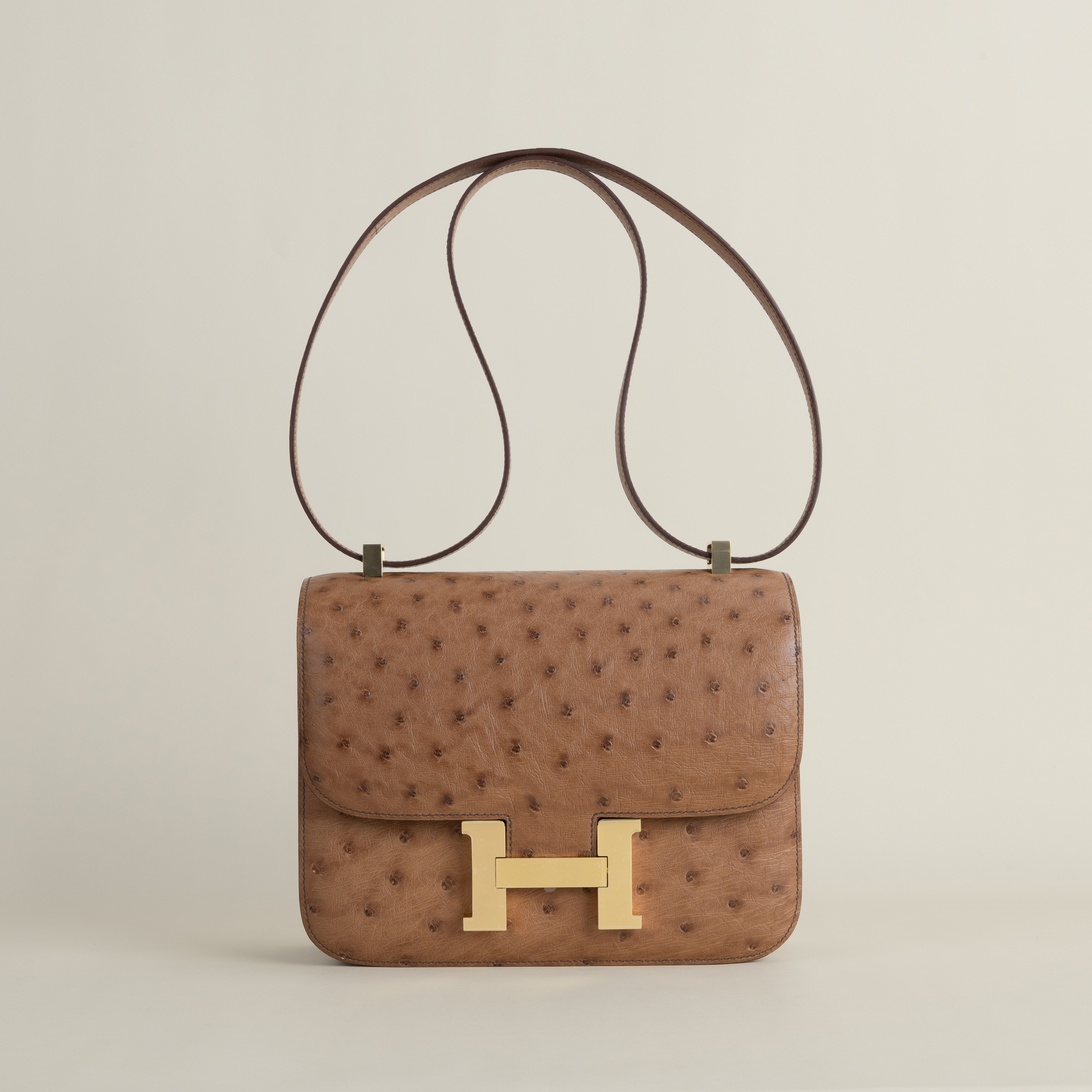 Constance 24cm Ostrich 35 Cognac GHW