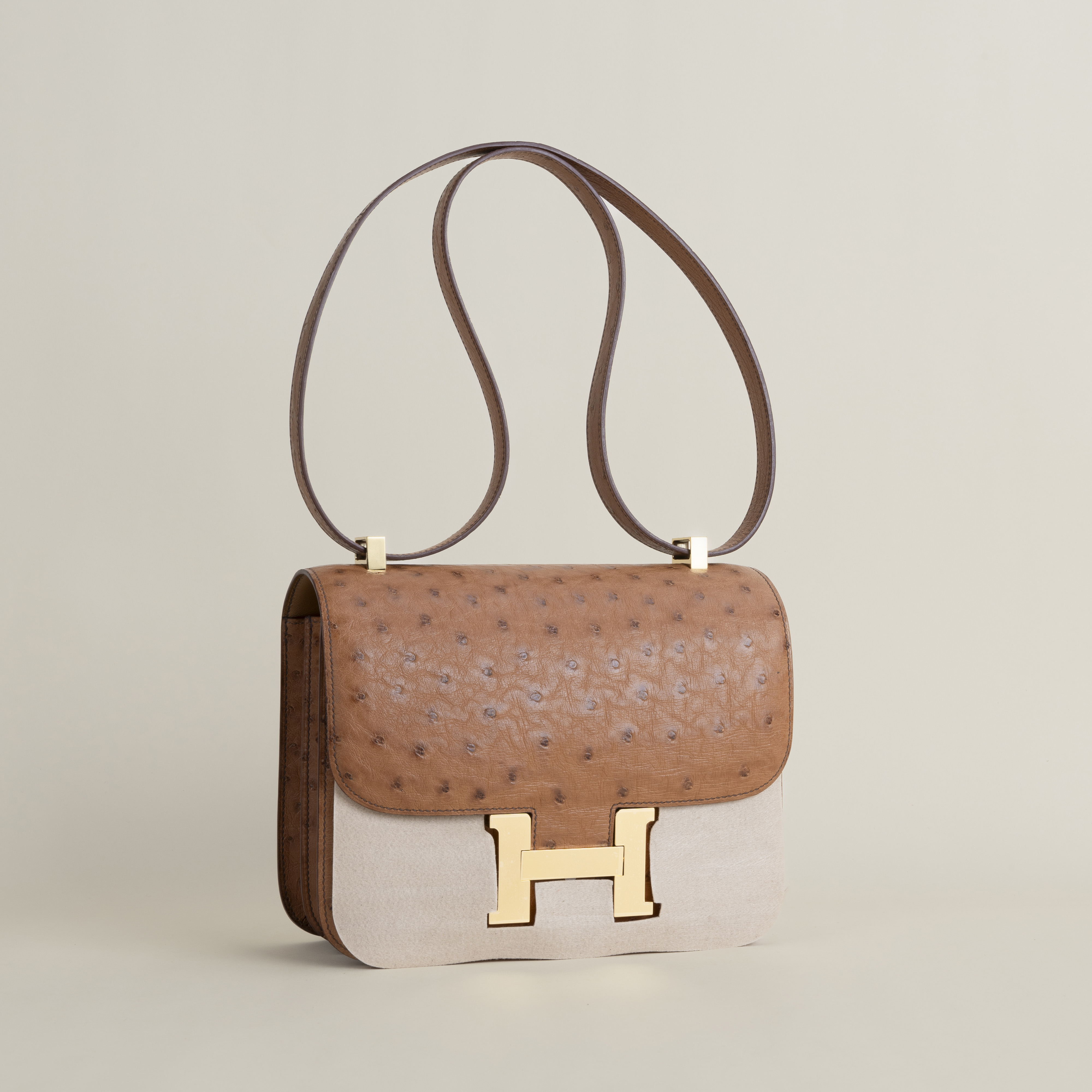 Constance 24cm Ostrich 35 Cognac GHW
