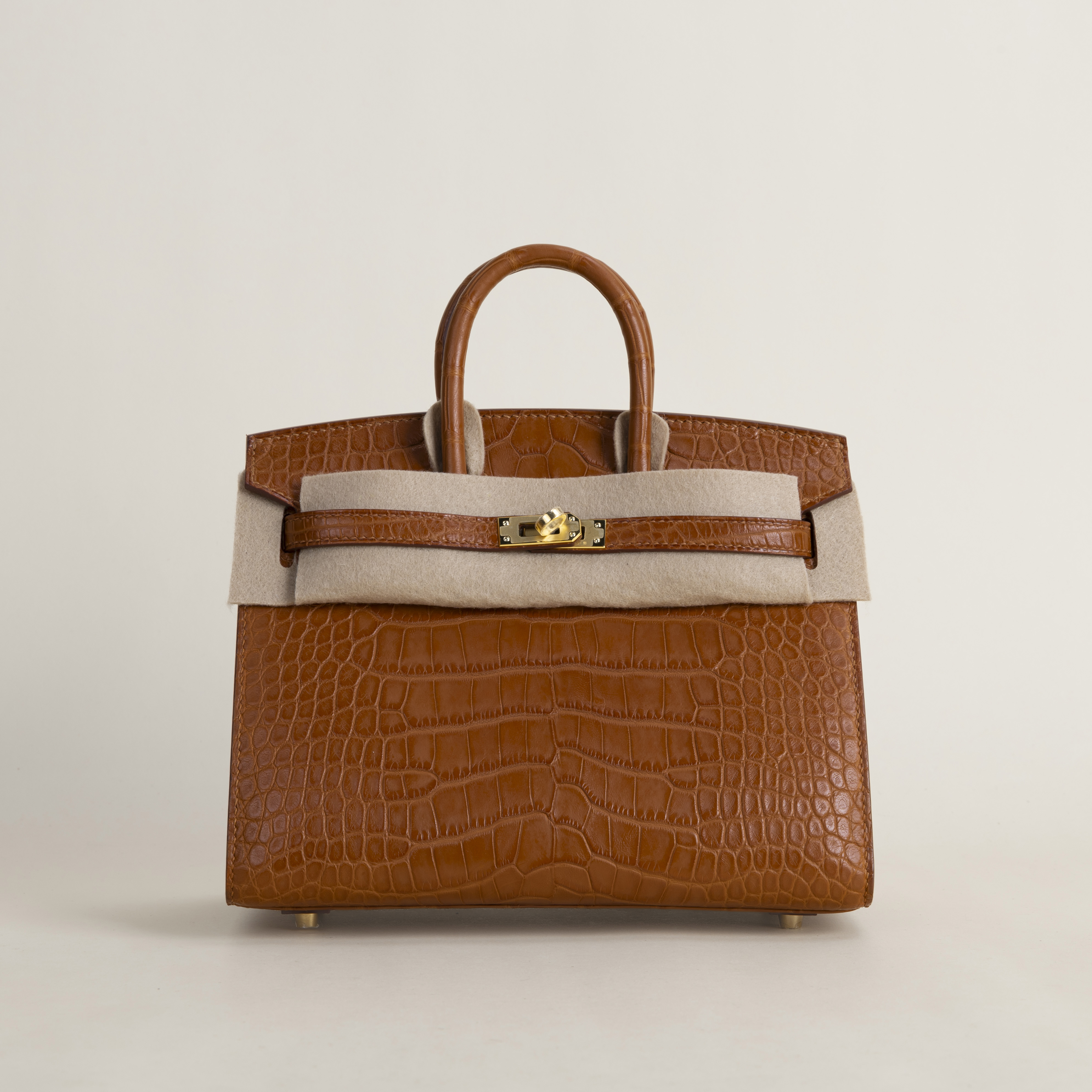 Birkin 20cm Matte Alligator Crocodile CC37 Gold GHW