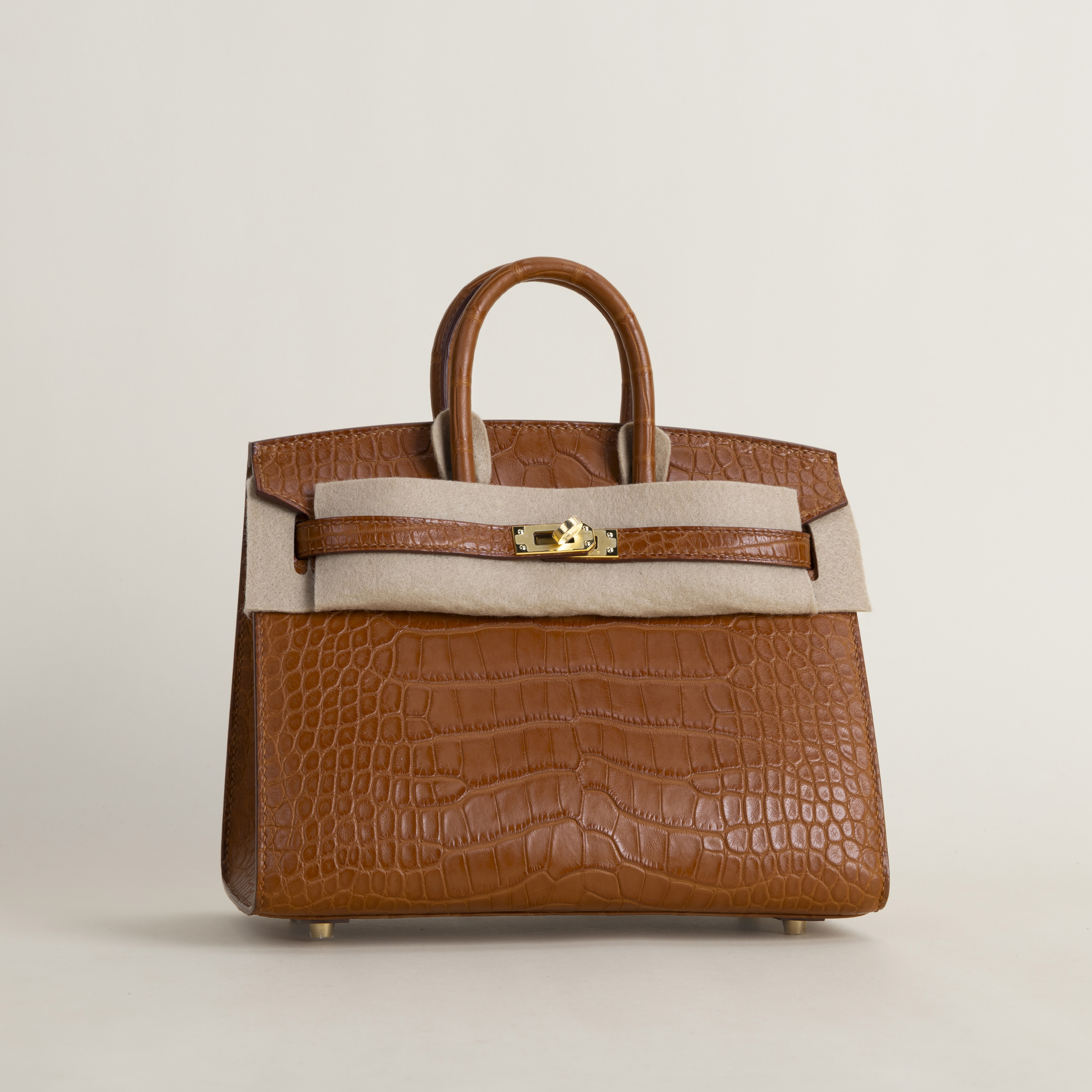 Birkin 20cm Matte Alligator Crocodile CC37 Gold GHW