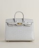 Birkin 20cm Matte Alligator Crocodile 80 Pearl Gray GHW