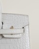 Birkin 20cm Matte Alligator Crocodile 80 Pearl Gray GHW