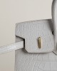 Birkin 20cm Matte Alligator Crocodile 80 Pearl Gray GHW