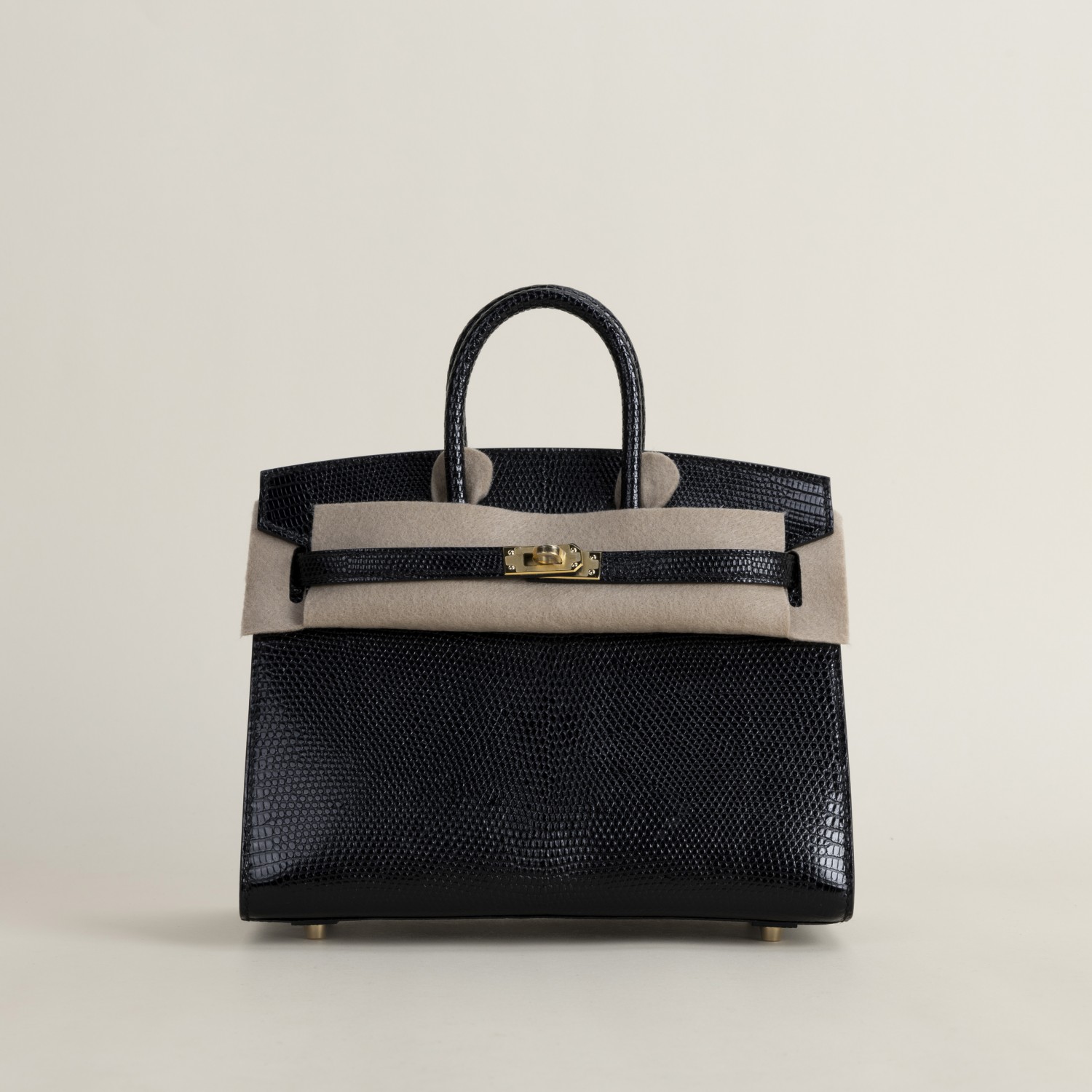Birkin 20cm Lizard Skin CC89 Noir GHW