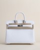 Birkin 25cm Matte Alligator Crocodile 01 Blanc PHW