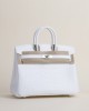 Birkin 25cm Matte Alligator Crocodile 01 Blanc PHW