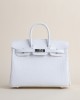 Birkin 25cm Matte Alligator Crocodile 01 Blanc PHW