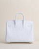 Birkin 25cm Matte Alligator Crocodile 01 Blanc PHW