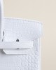 Birkin 25cm Matte Alligator Crocodile 01 Blanc PHW