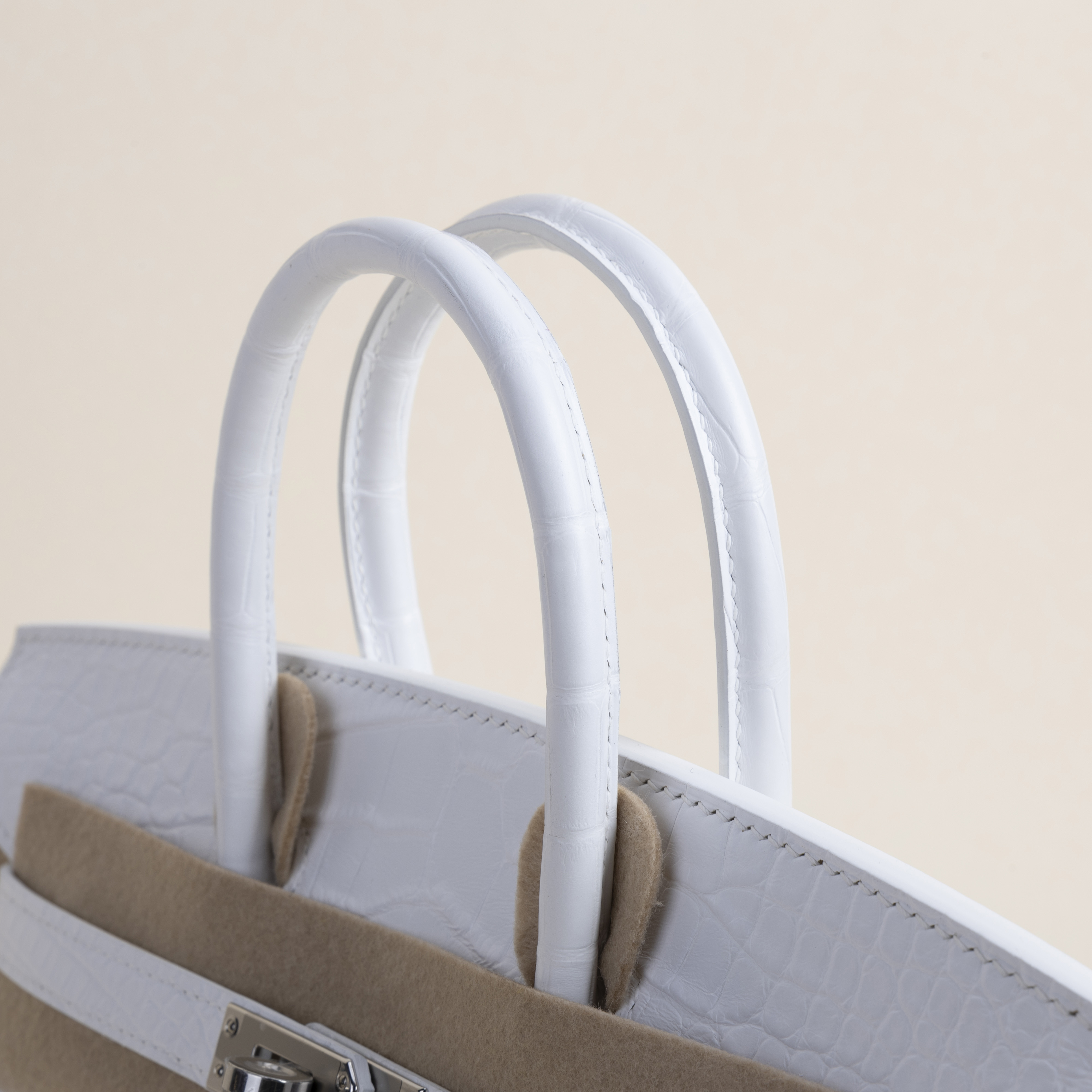 Birkin 25cm Matte Alligator Crocodile 01 Blanc PHW