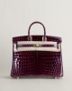 Birkin 25cm Shiny Niloticus crocodile 57 Bordeaux GHW