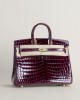 Birkin 25cm Shiny Niloticus crocodile 57 Bordeaux GHW