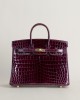 Birkin 25cm Shiny Niloticus crocodile 57 Bordeaux GHW