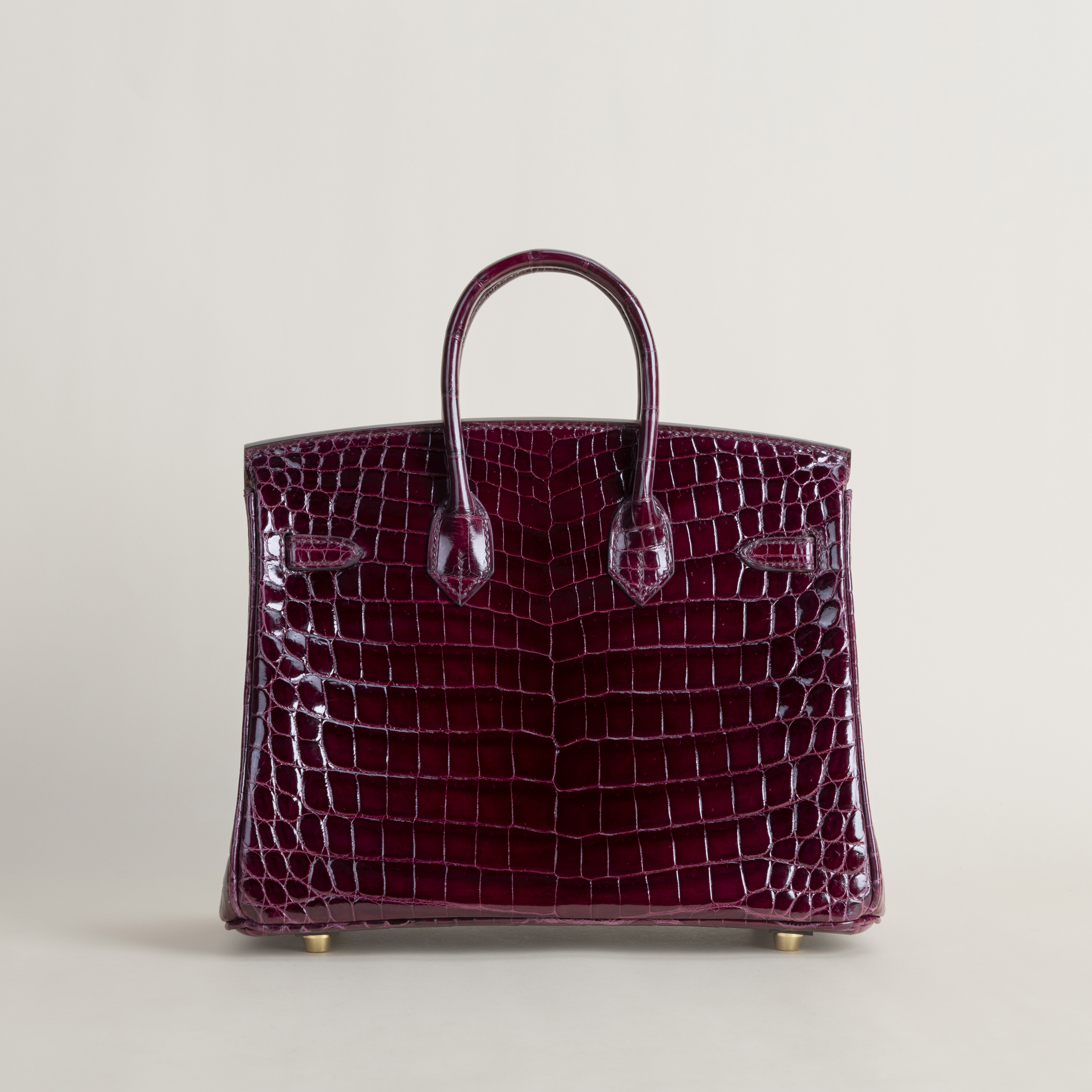 Birkin 25cm Shiny Niloticus crocodile 57 Bordeaux GHW