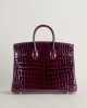 Birkin 25cm Shiny Niloticus crocodile 57 Bordeaux GHW