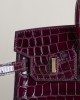 Birkin 25cm Shiny Niloticus crocodile 57 Bordeaux GHW
