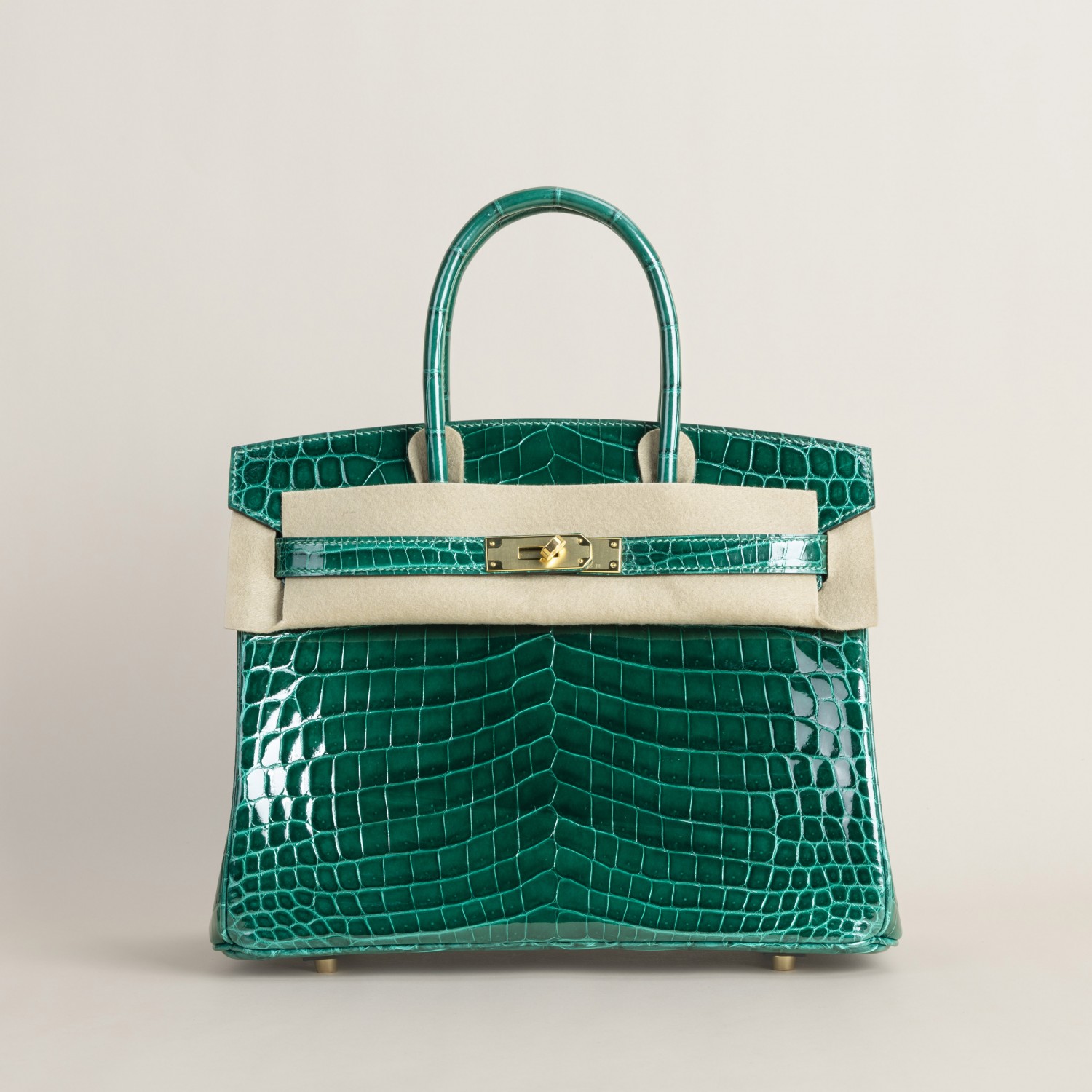 Birkin 25 Shiny Niloticus Crocodile 6Q Vert Emeraude