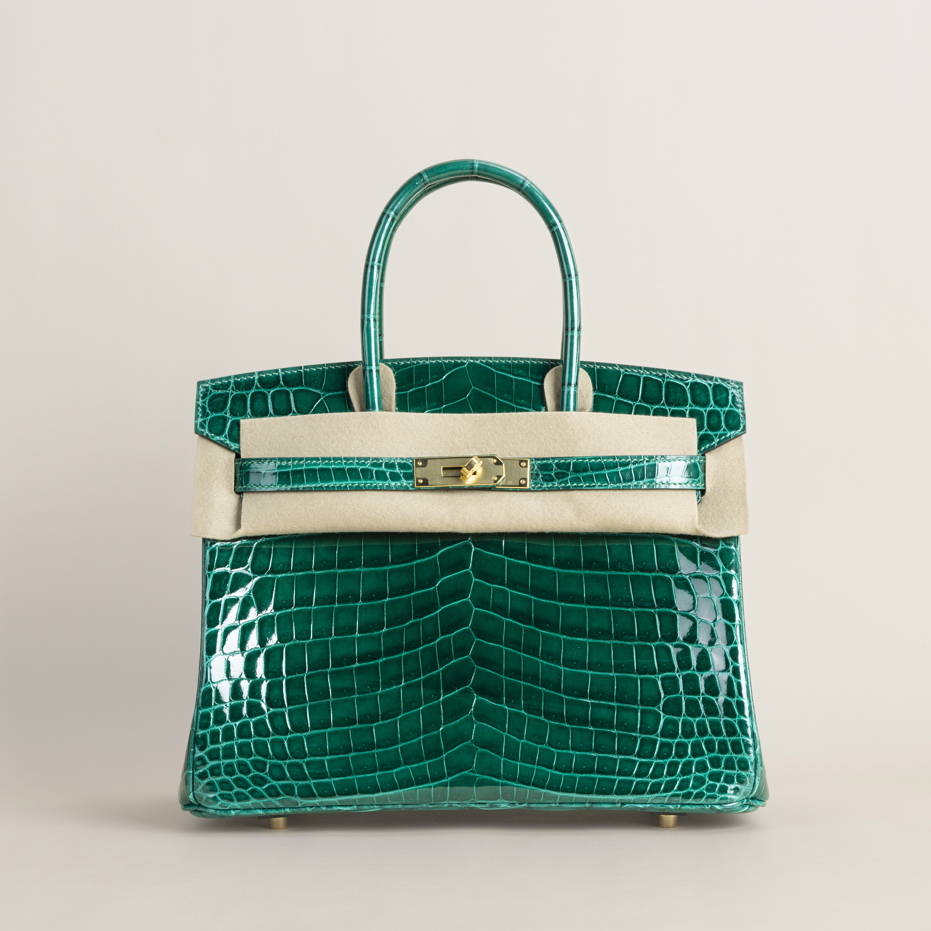 Birkin 25 Shiny Niloticus Crocodile 6Q Vert Emeraude