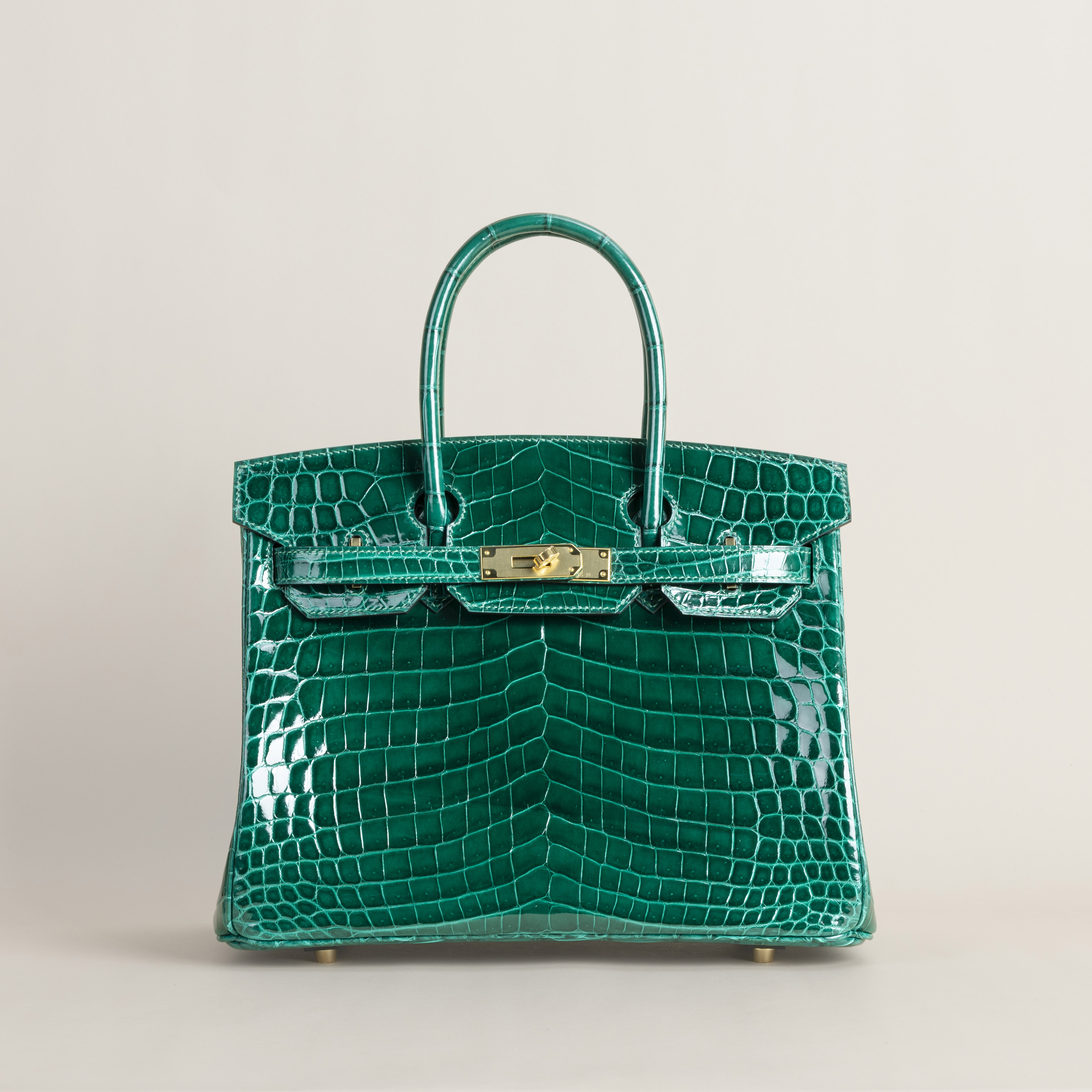 Birkin 25 Shiny Niloticus Crocodile 6Q Vert Emeraude