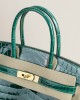 Birkin 25 Shiny Niloticus Crocodile 6Q Vert Emeraude