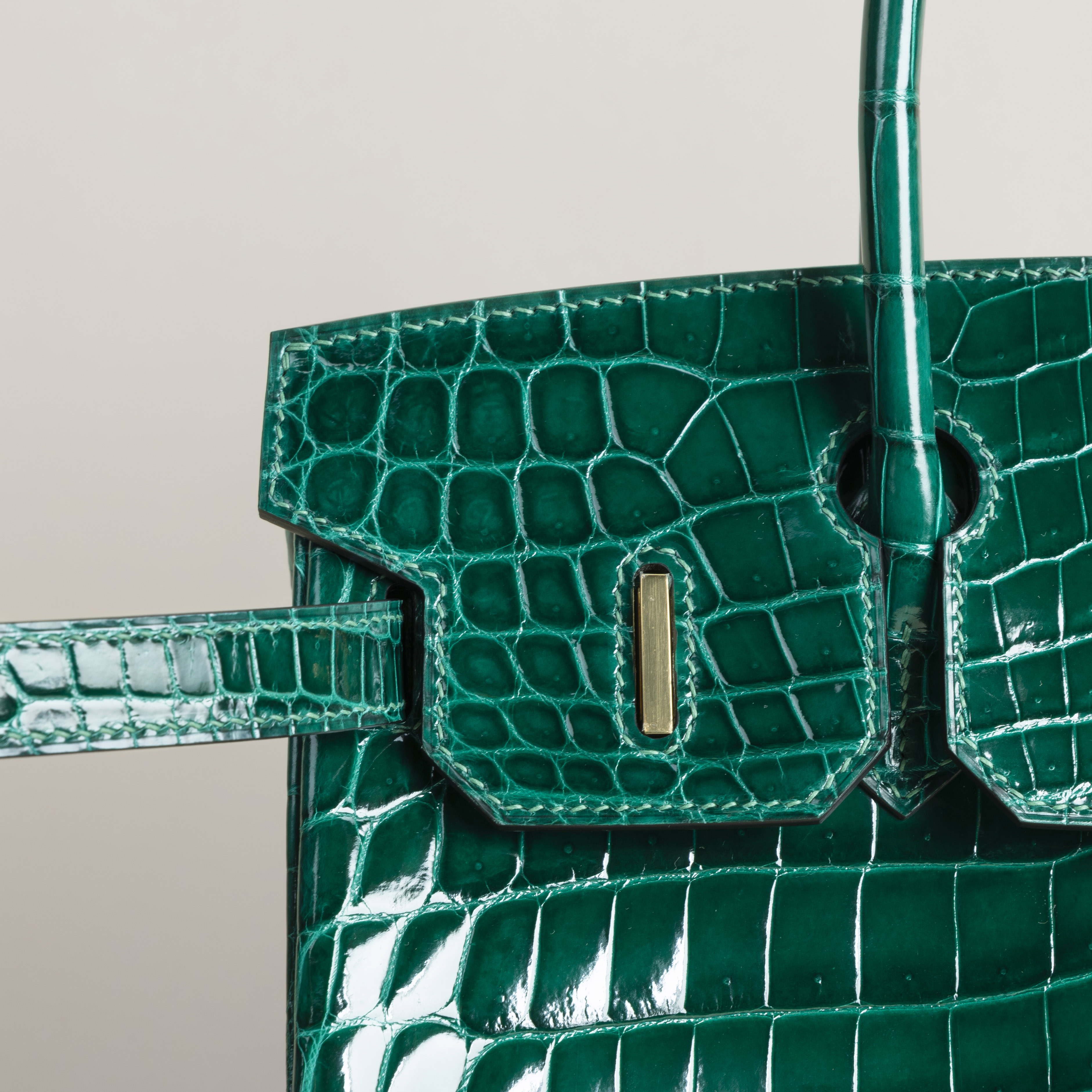 Birkin 25 Shiny Niloticus Crocodile 6Q Vert Emeraude