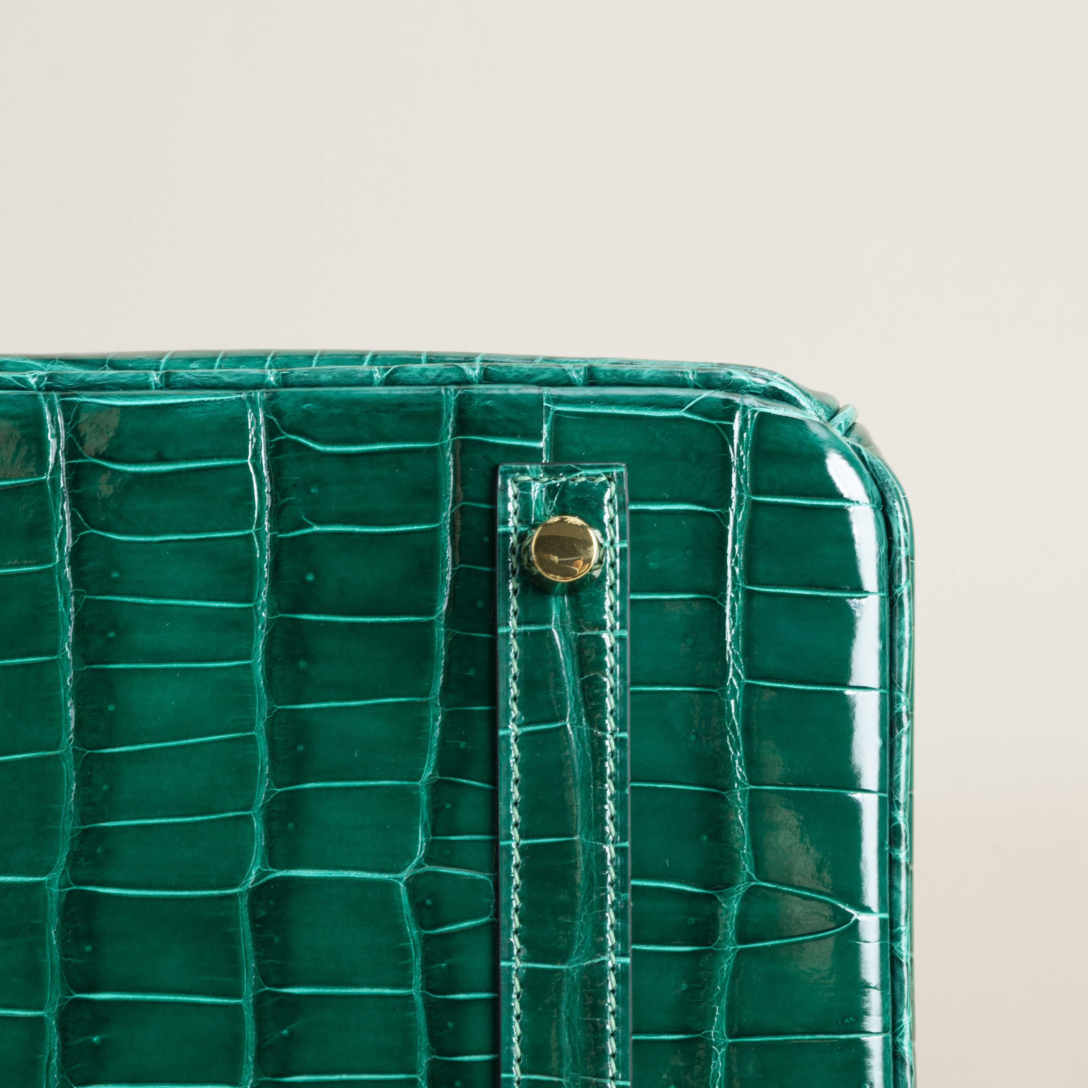 Birkin 25 Shiny Niloticus Crocodile 6Q Vert Emeraude