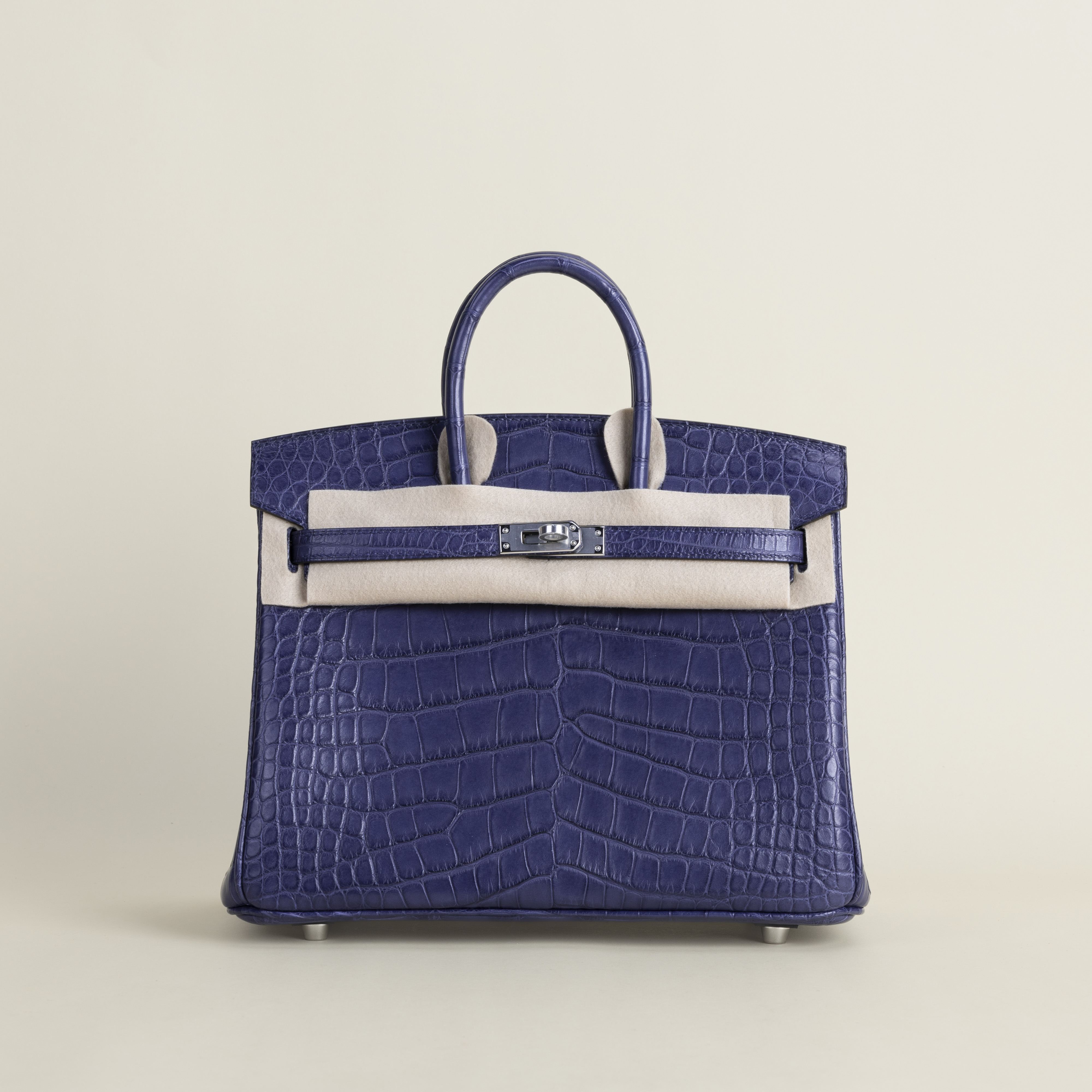 Birkin 25 Matte Alligator Crocodile 7L Bleu De Malte PHW