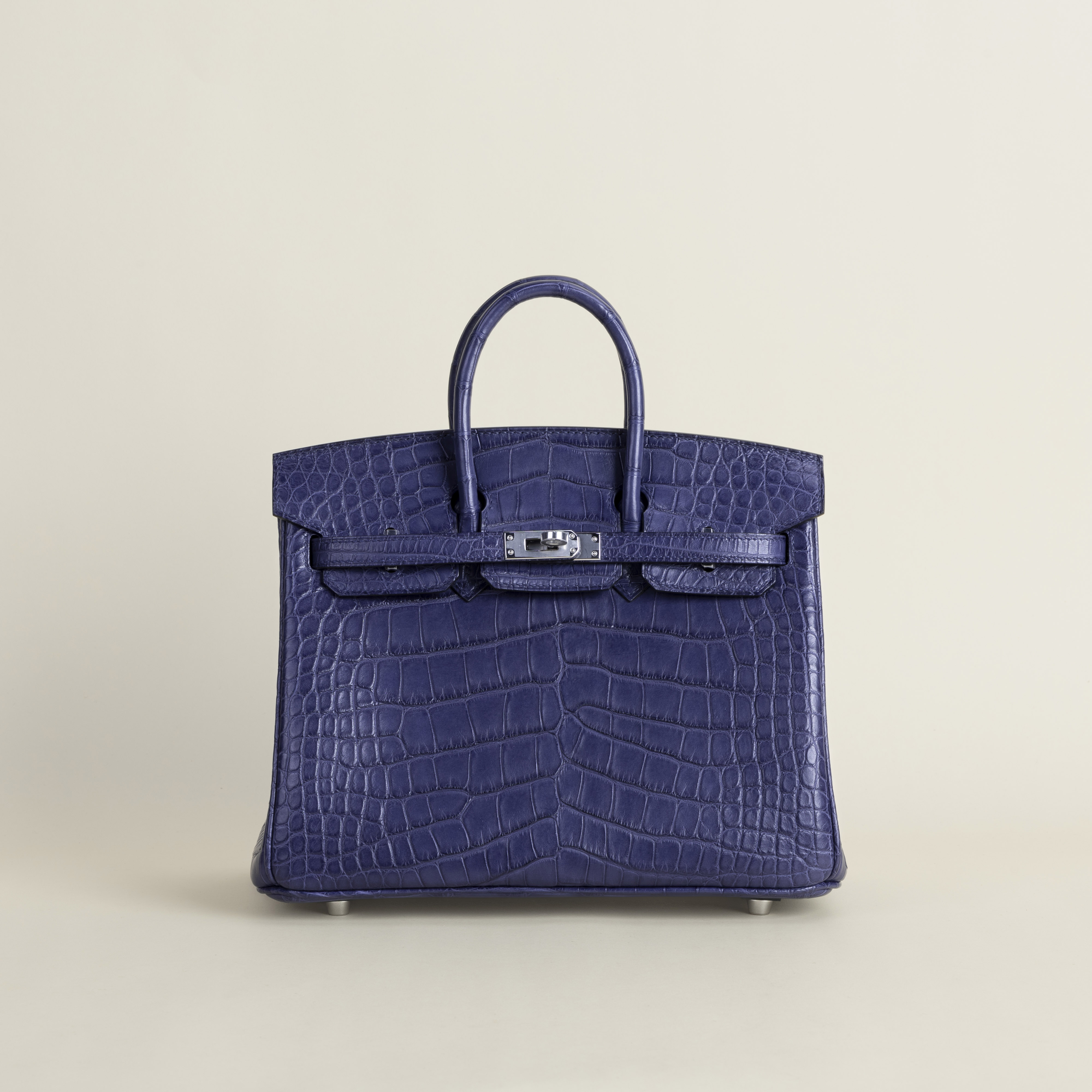 Birkin 25 Matte Alligator Crocodile 7L Bleu De Malte PHW