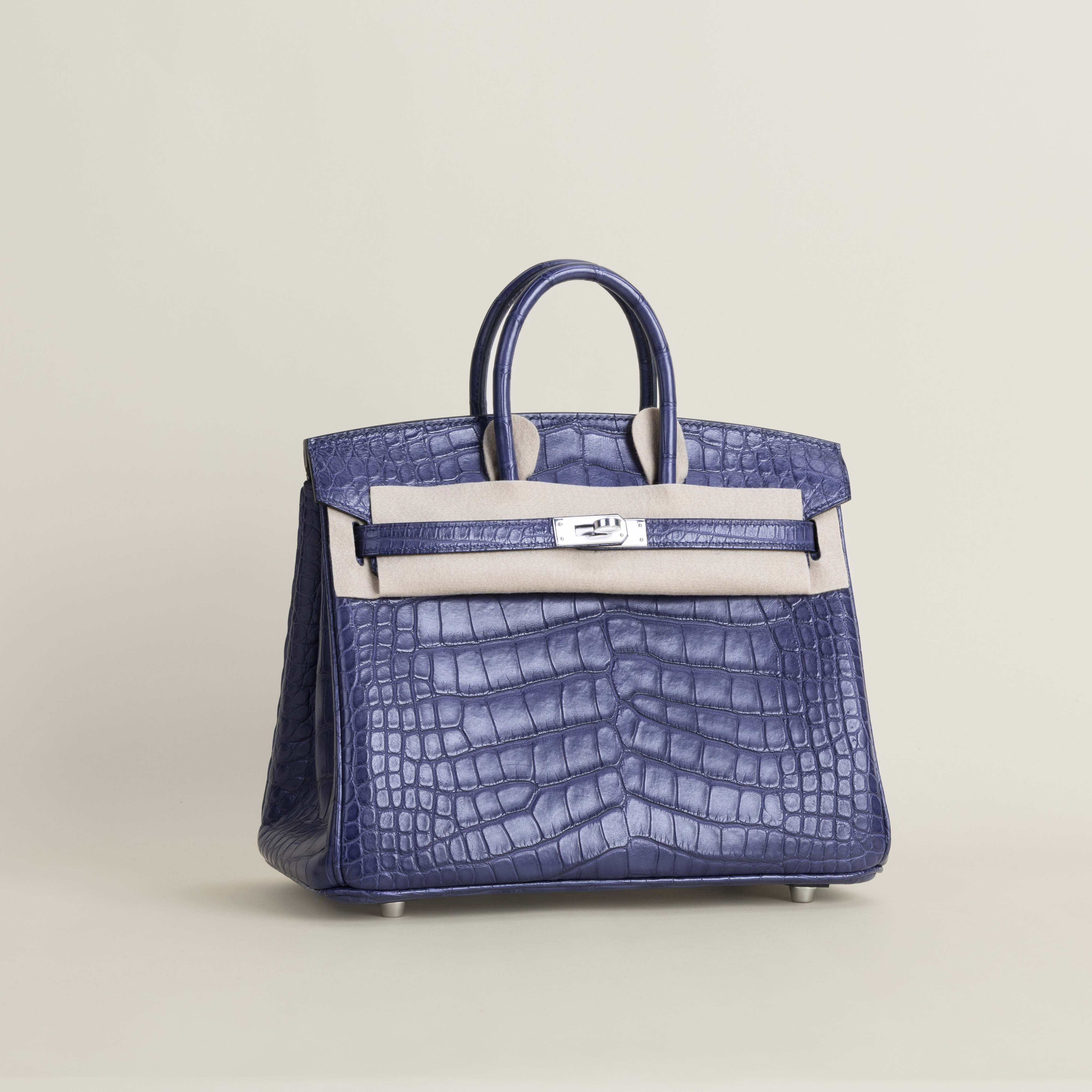 Birkin 25 Matte Alligator Crocodile 7L Bleu De Malte PHW