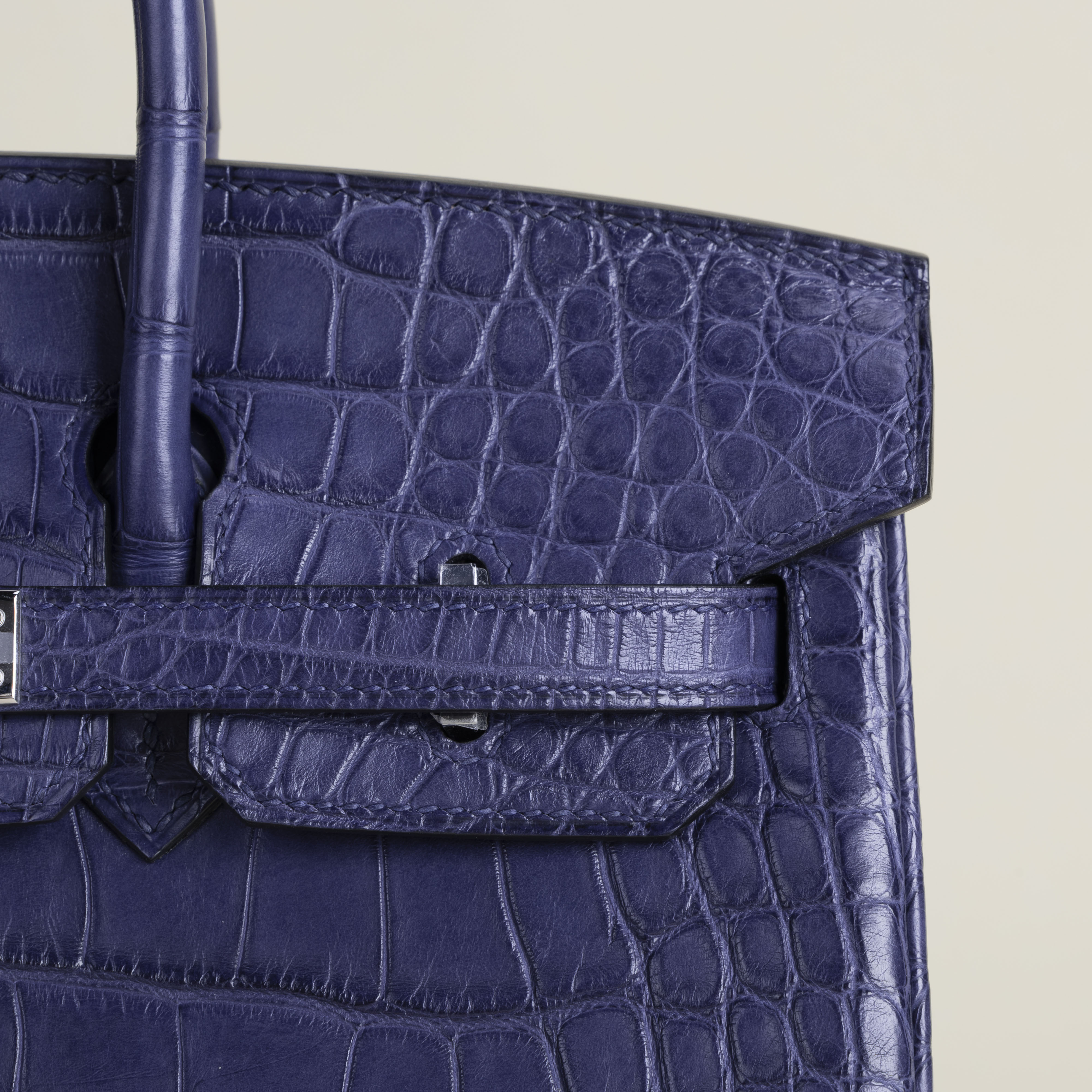 Birkin 25 Matte Alligator Crocodile 7L Bleu De Malte PHW