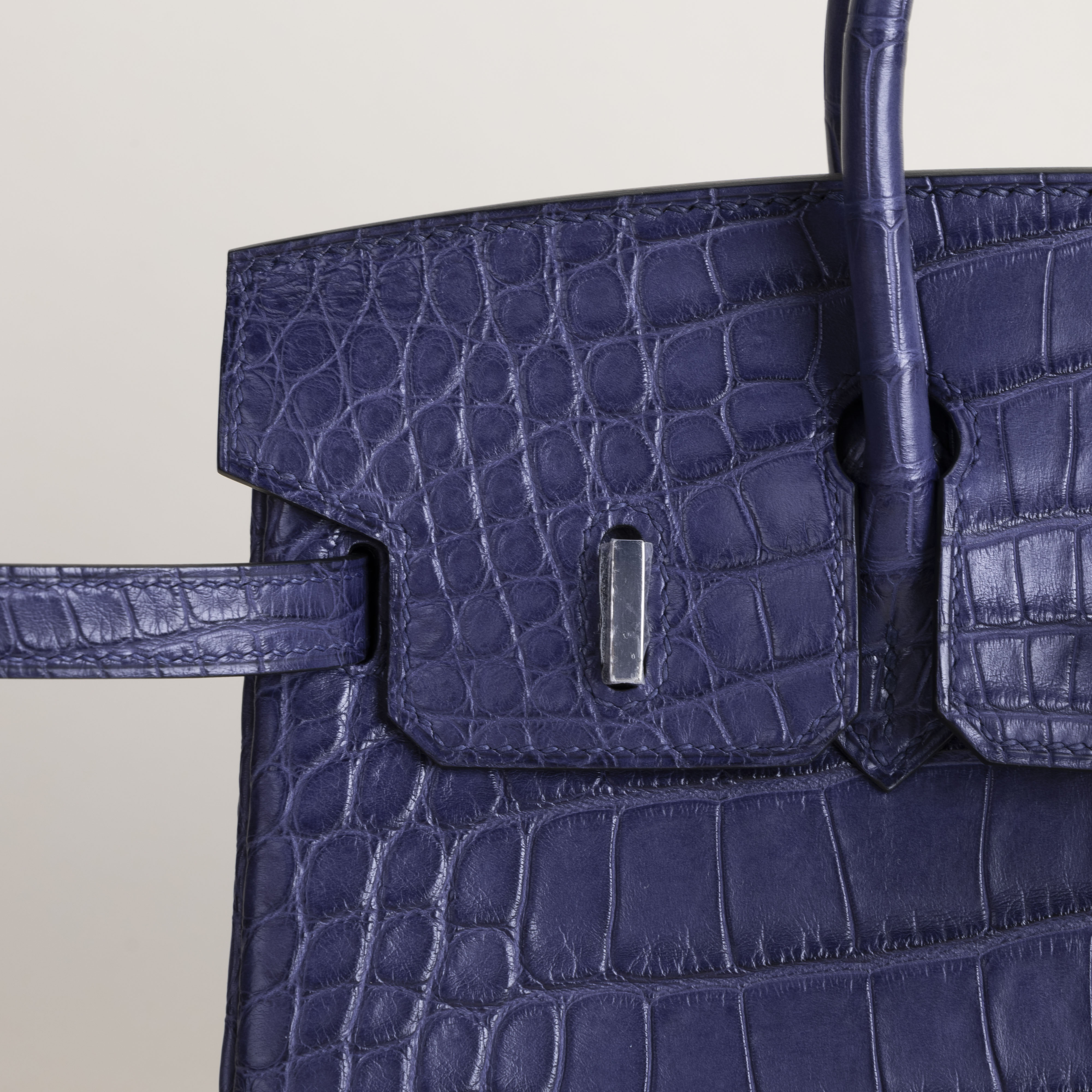 Birkin 25 Matte Alligator Crocodile 7L Bleu De Malte PHW