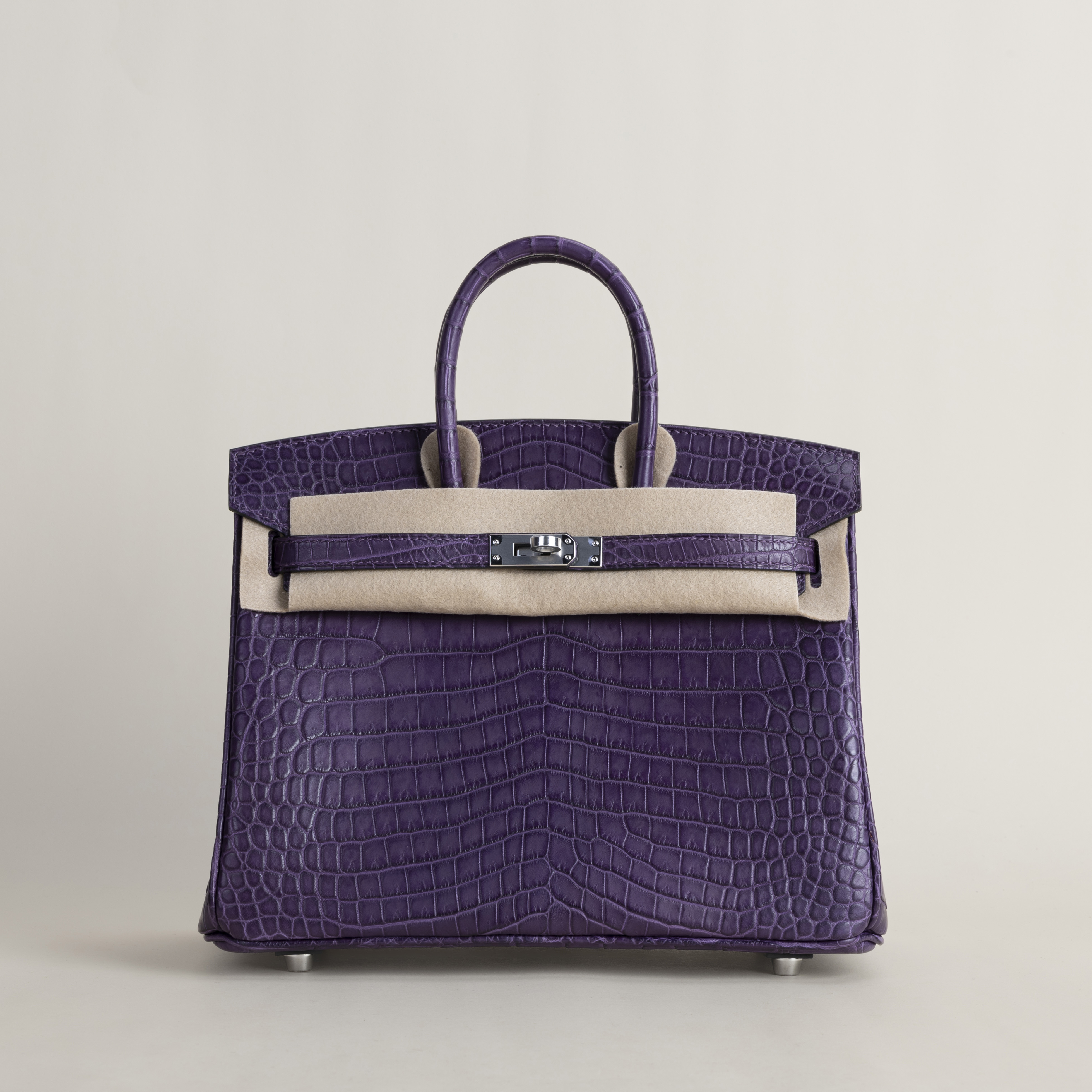 Birkin 25 Matte Porosus Crocodile 9G Amethyste PHW