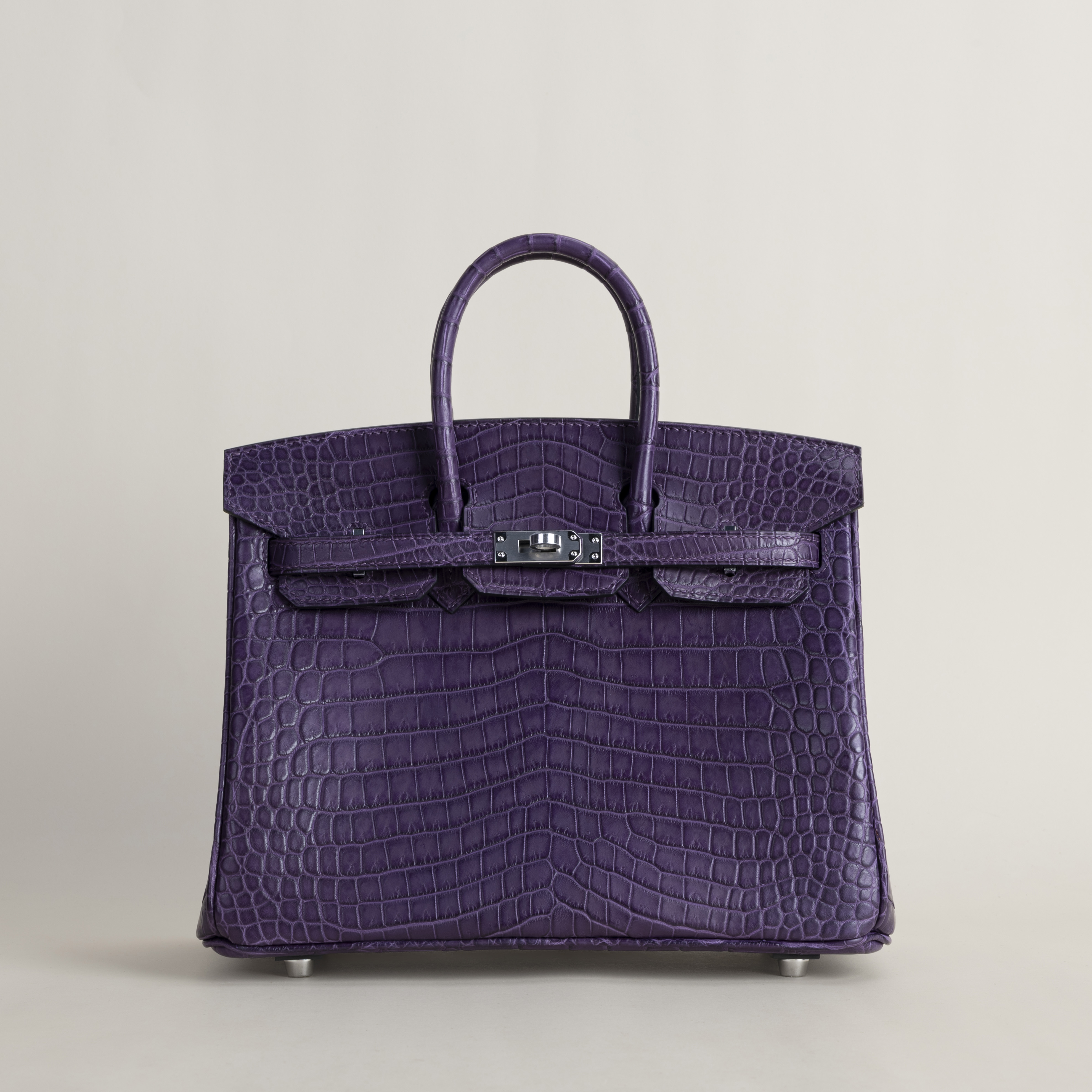Birkin 25 Matte Porosus Crocodile 9G Amethyste PHW
