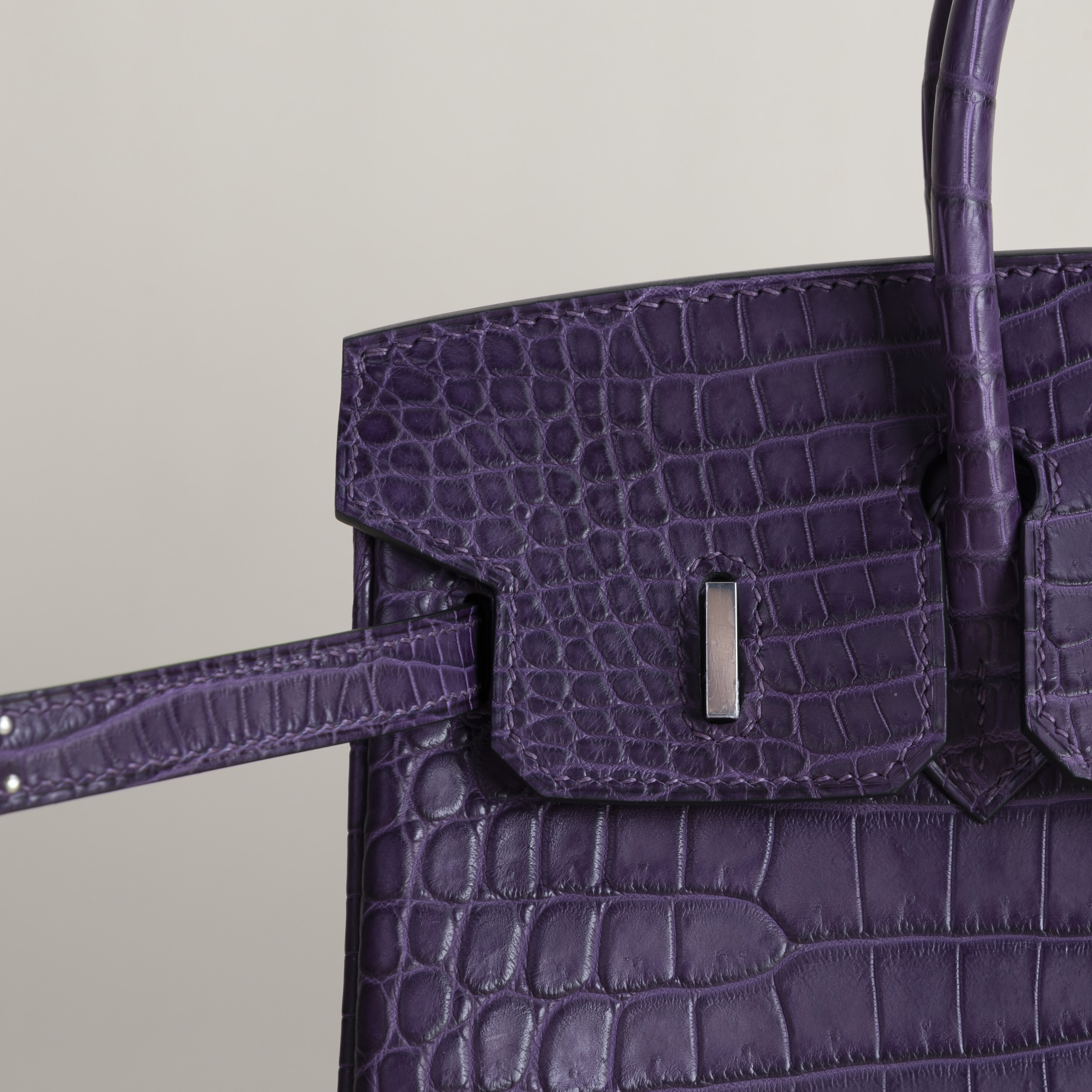 Birkin 25 Matte Porosus Crocodile 9G Amethyste PHW