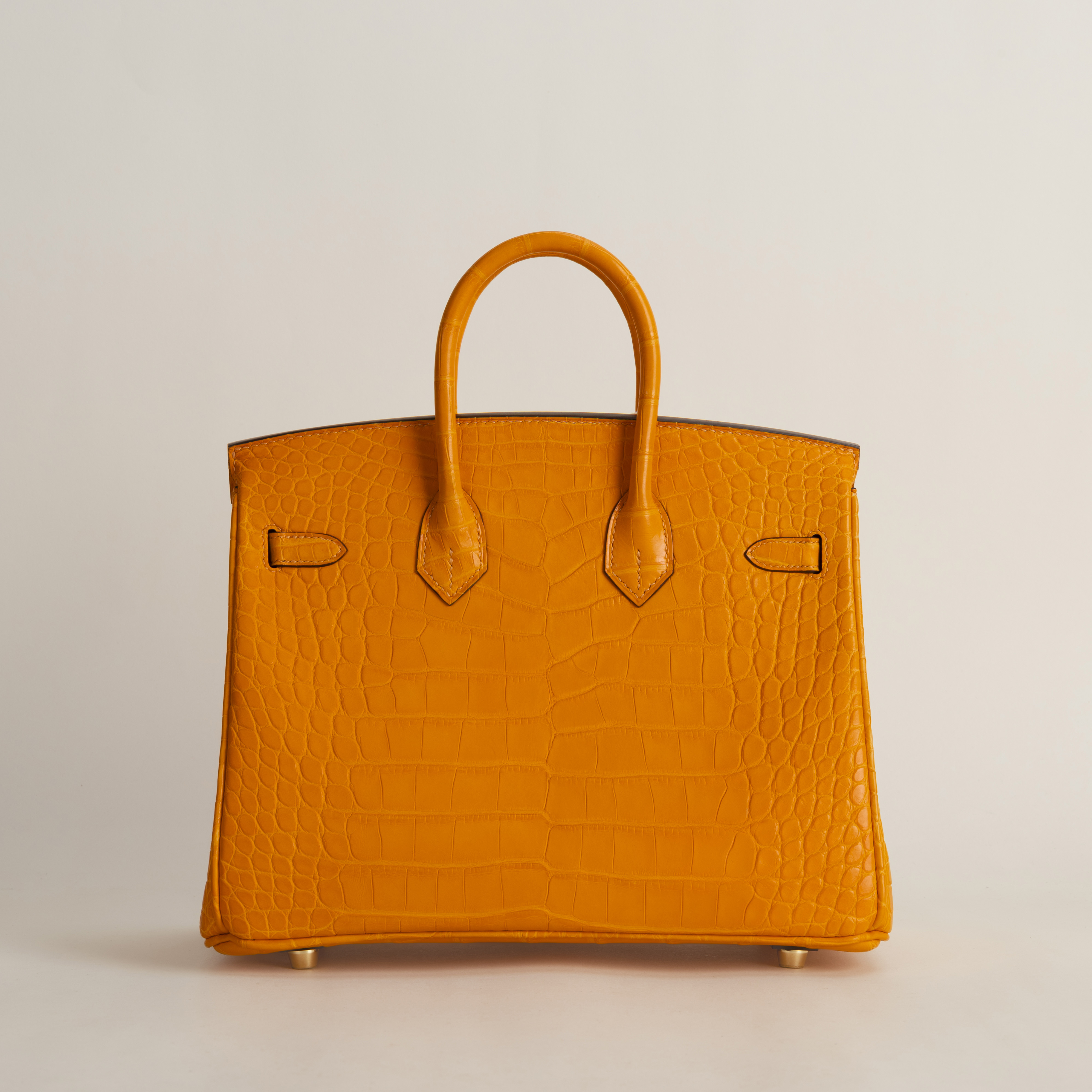 Birkin 25 Matte Alligator Crocodile I9 Apricot GHW