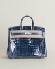 Birkin 25 Shiny Niloticus Crocodile N7 Blue Tempete PHW
