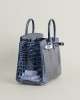 Birkin 25 Shiny Niloticus Crocodile N7 Blue Tempete PHW
