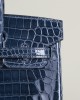 Birkin 25 Shiny Niloticus Crocodile N7 Blue Tempete PHW