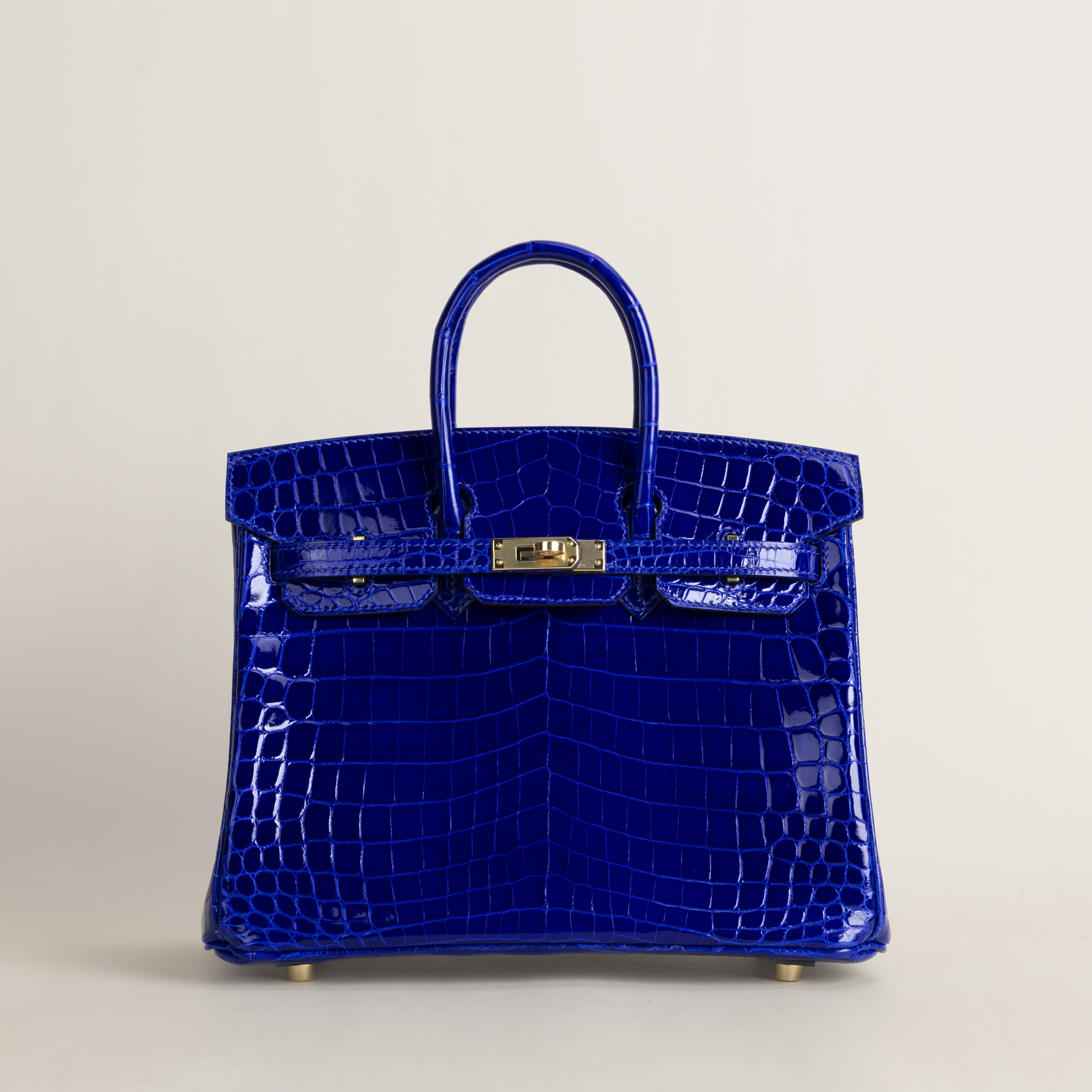 Birkin 25cm Shiny Niloticus crocodile 7T Blue electric GHW