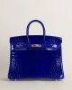 Birkin 25cm Shiny Niloticus crocodile 7T Blue electric GHW