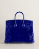 Birkin 25cm Shiny Niloticus crocodile 7T Blue electric GHW