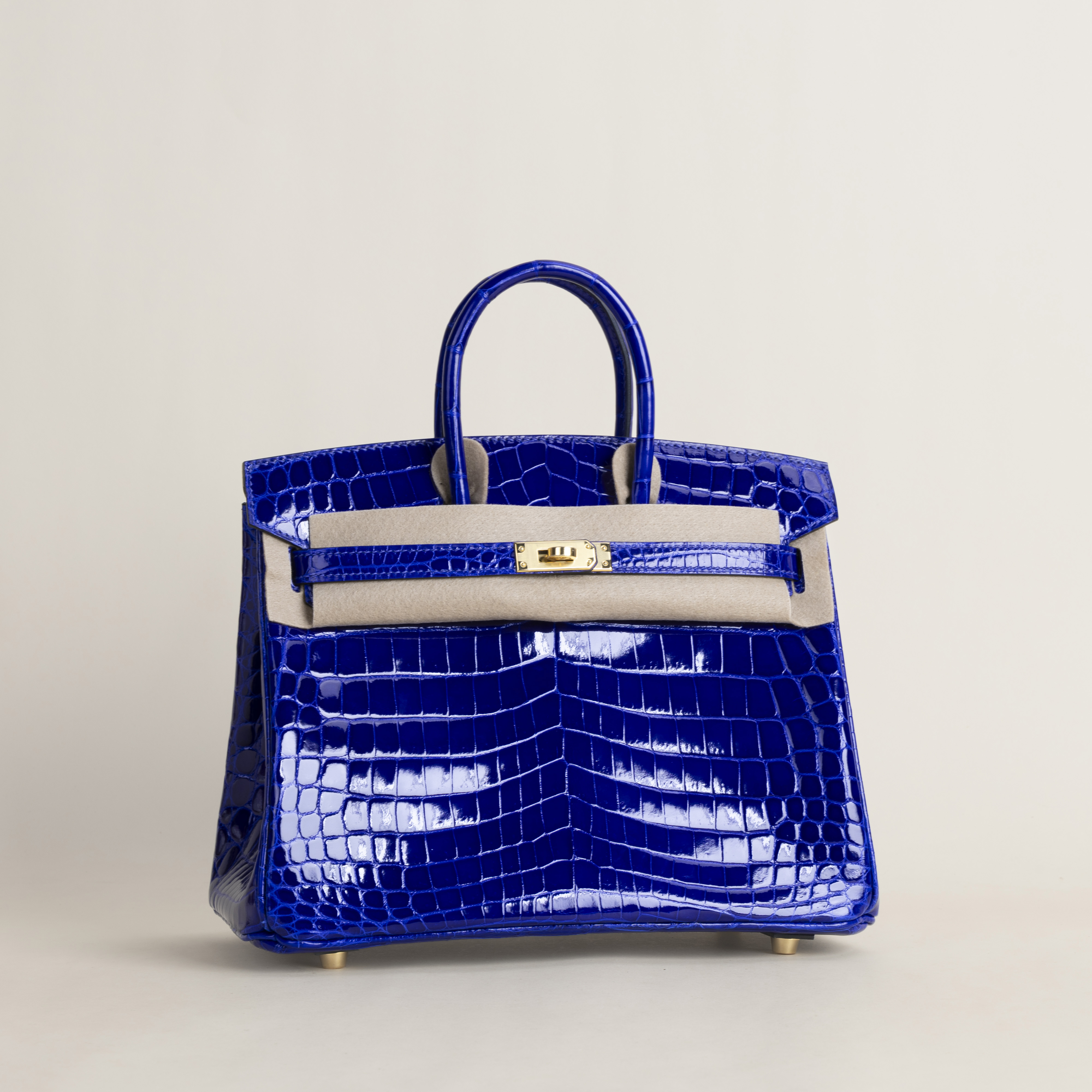 Birkin 25cm Shiny Niloticus crocodile 7T Blue electric GHW