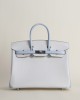 Birkin 25cm Chevre 01 Blanc  T0 Bleu Brume PHW