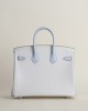 Birkin 25cm Chevre 01 Blanc  T0 Bleu Brume PHW