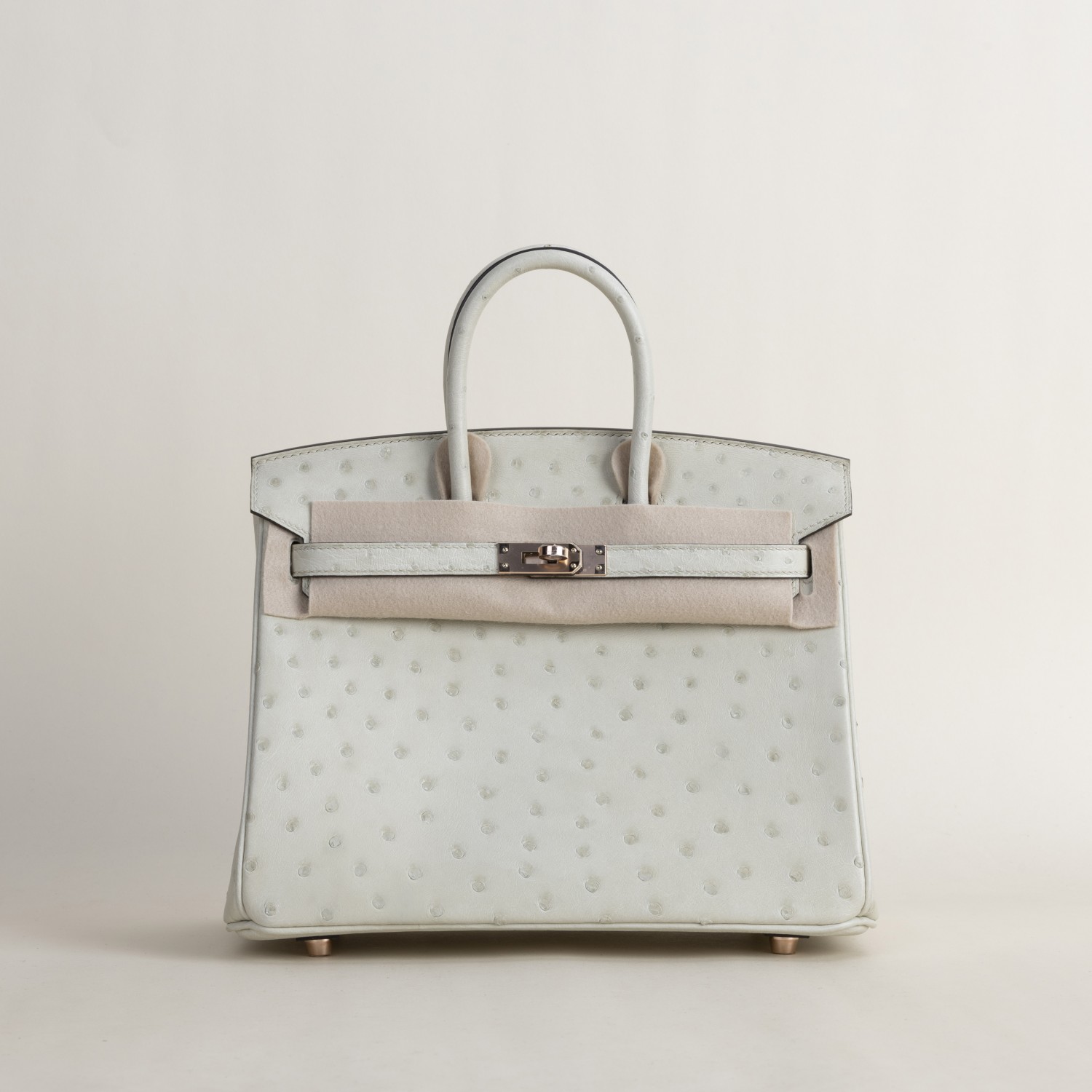 birkin 25 Ostrich 3c parchemin rose gold