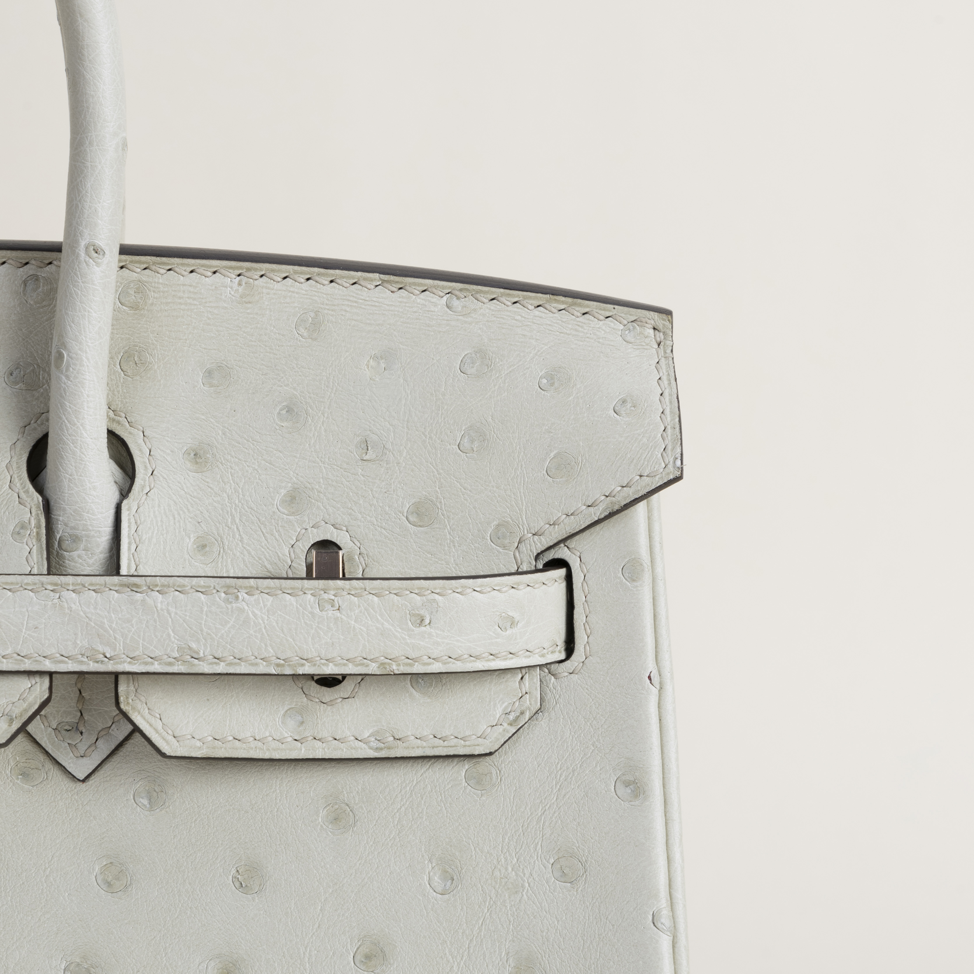 birkin 25 Ostrich 3c parchemin rose gold