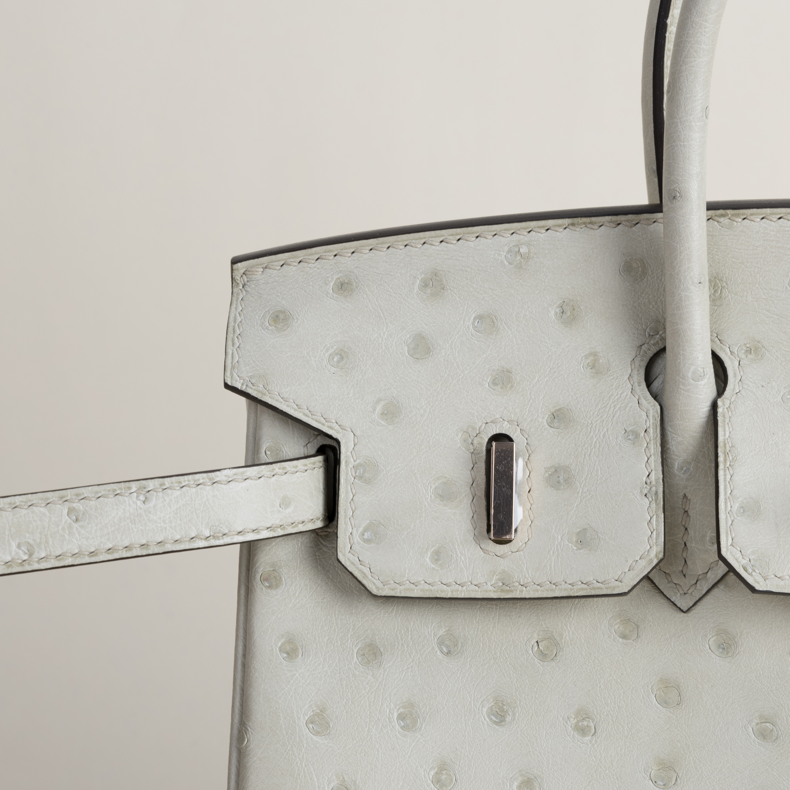 birkin 25 Ostrich 3c parchemin rose gold