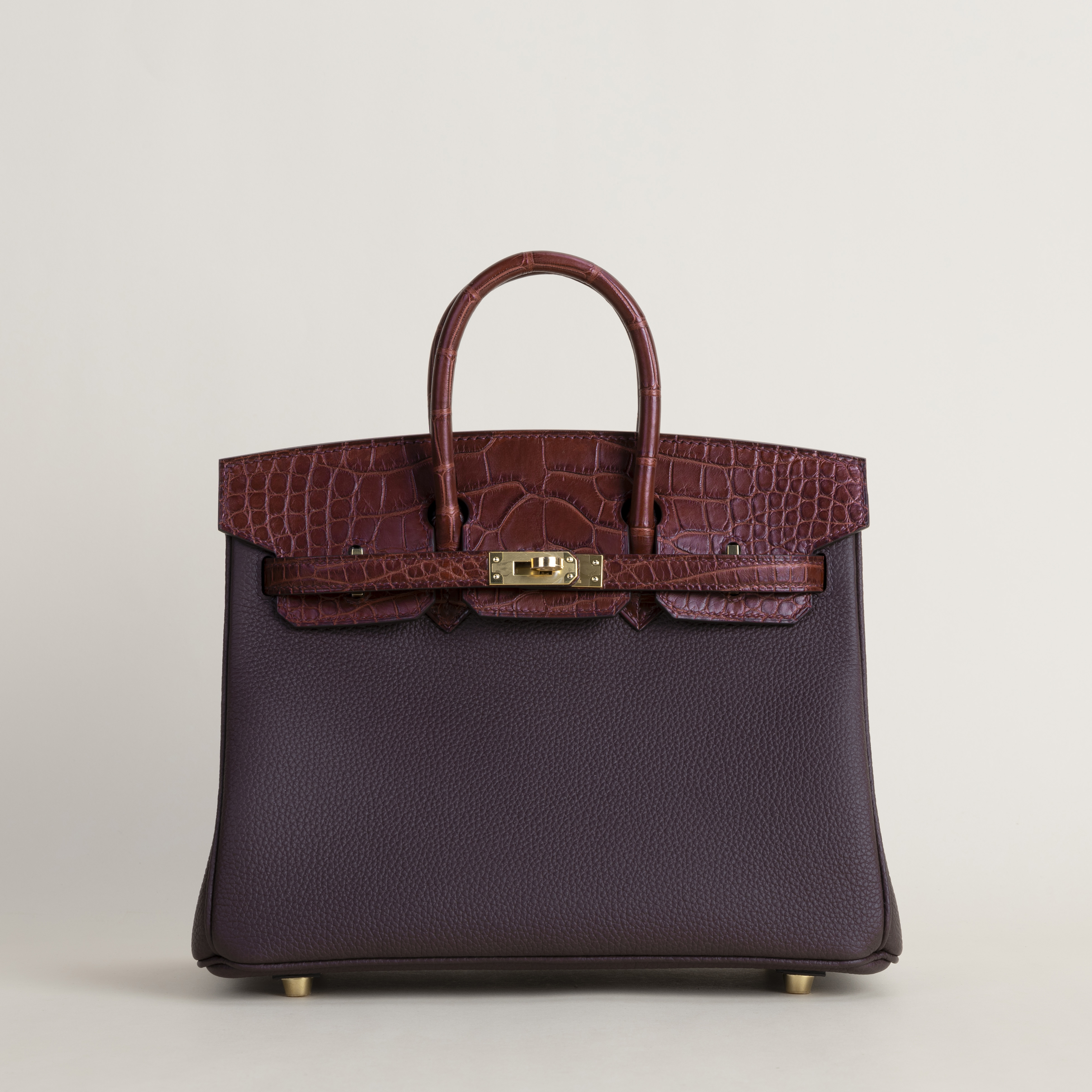 Birkin 25cm Touch TogoMatte Alligator Crocodile 0G Rouge sellierF5 Bourgogne GHW